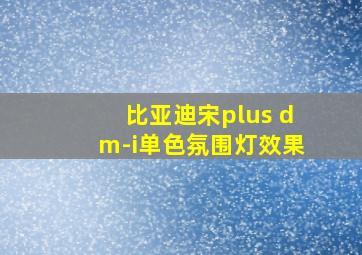 比亚迪宋plus dm-i单色氛围灯效果